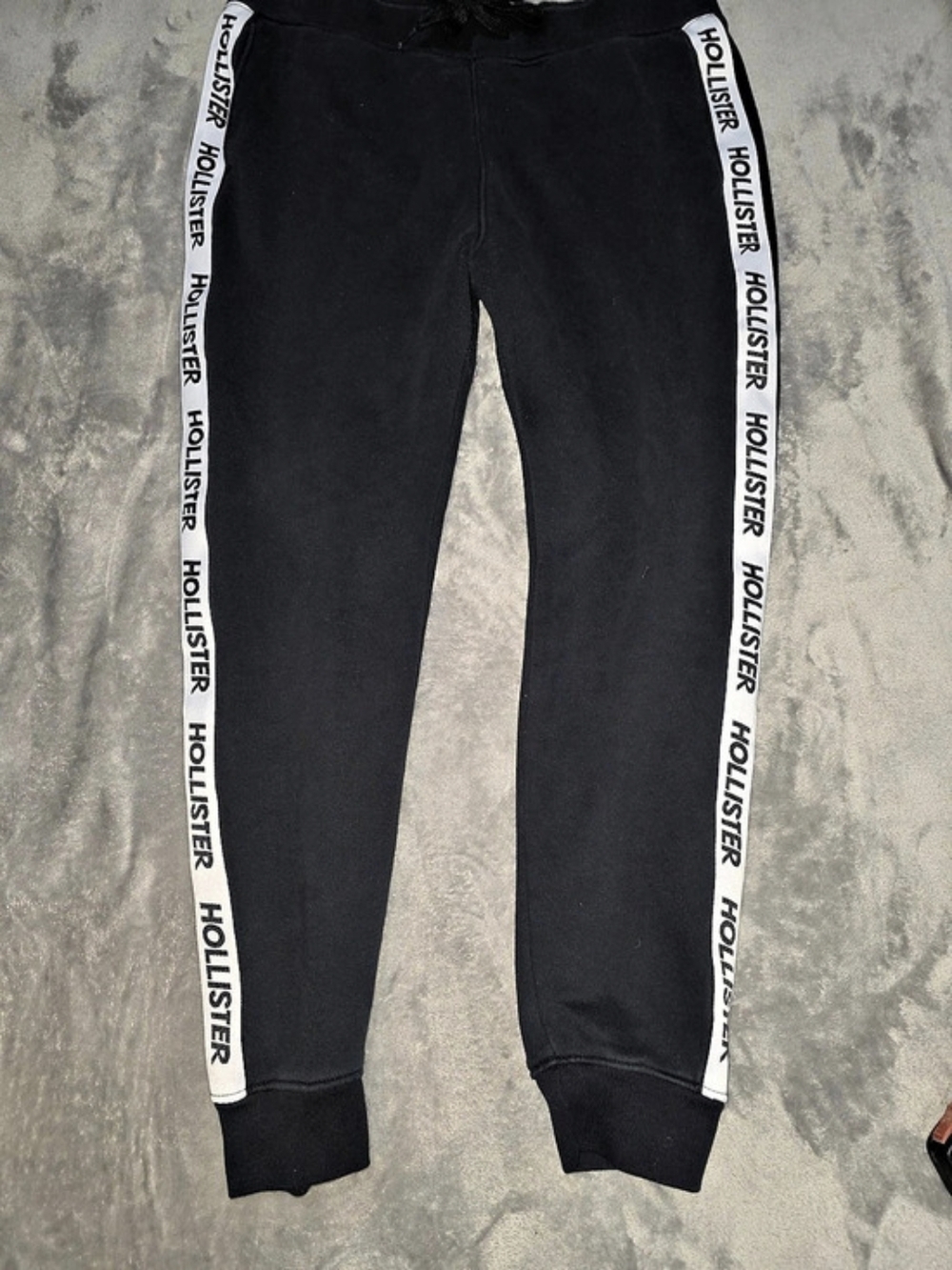 Hollister Logo Side Stripe Joggers Black Size Large